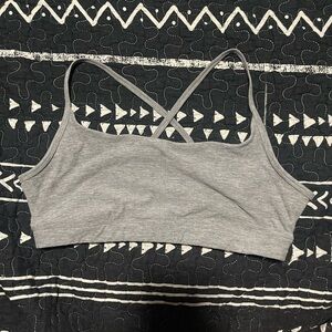 Heather flex Low Impact Strappy Bra in Grey from Fabletics